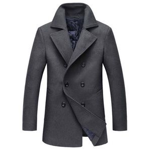 Mens coat new wool blend pea coat